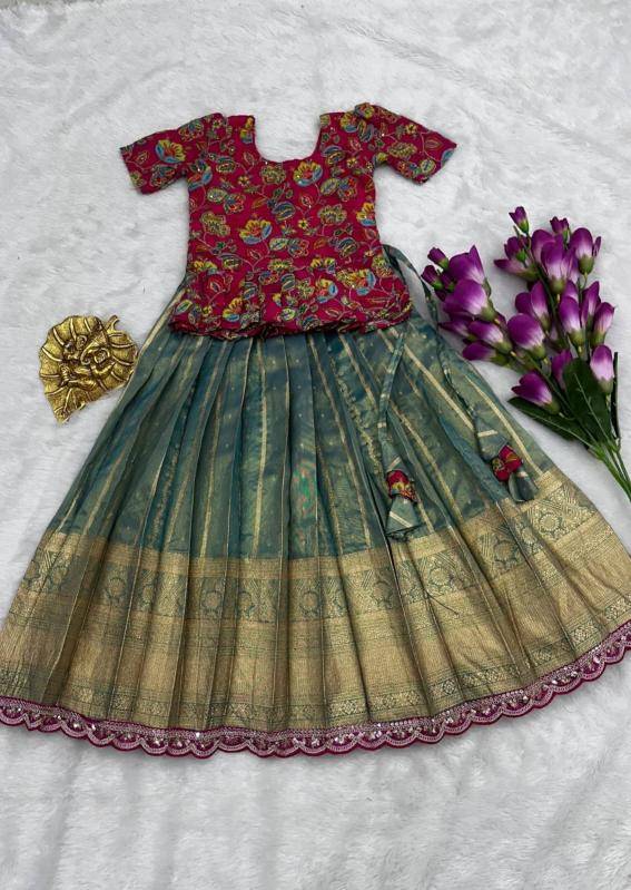 NEW LAUNCING KIDS LEHENGA CHOLI simmer silk Wholesale kids fashion market in Kolkata